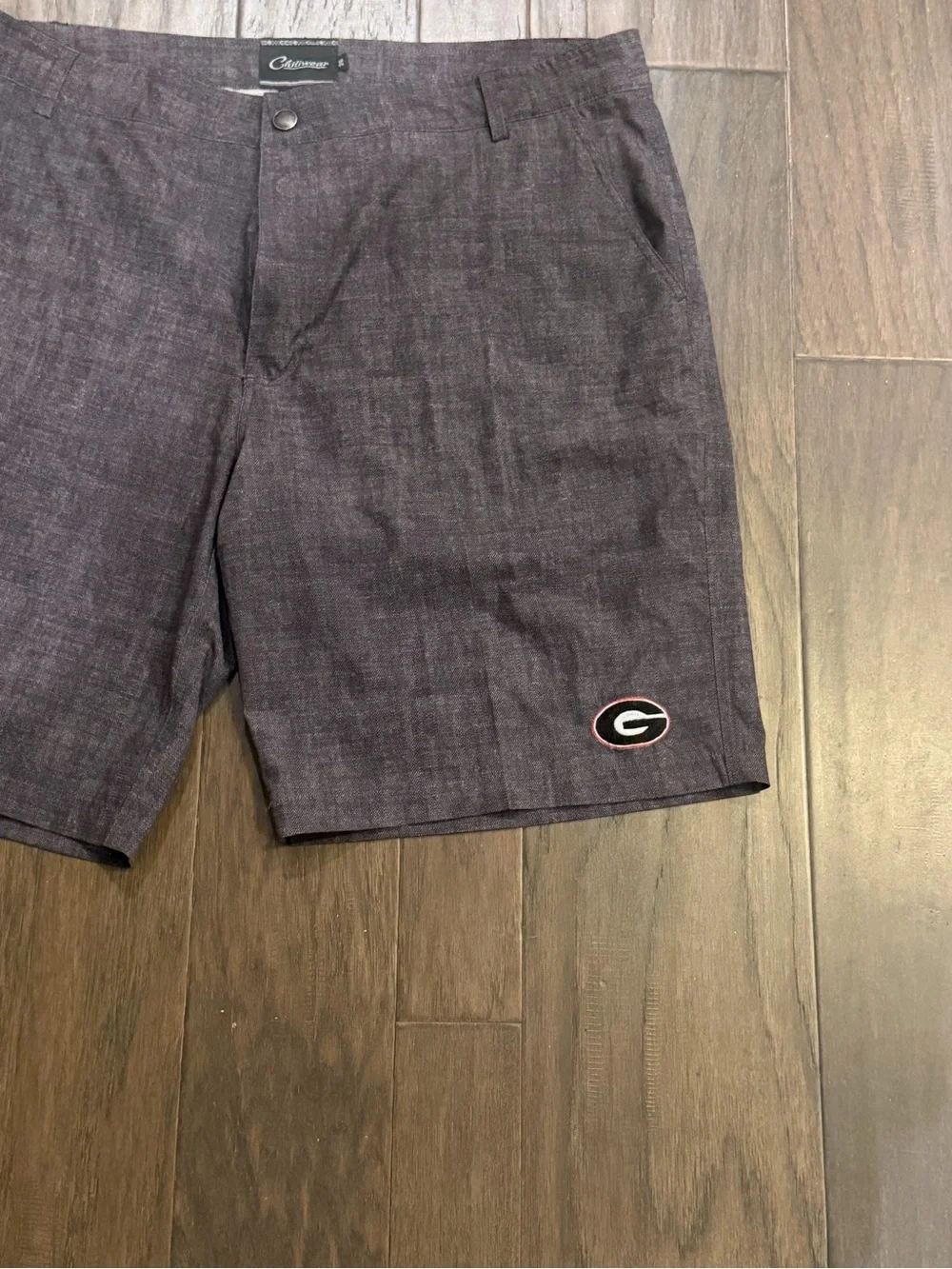 Chiliwear Men's Gray Casual Shorts with 'G' Patch Georgia Bulldogs UGA 36
